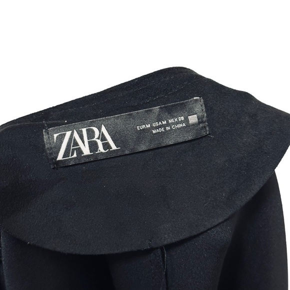 ZARA Faux Suede Fringed Trim Boho Jacket in Black Medium Women’s Festival - Picture 4 of 15